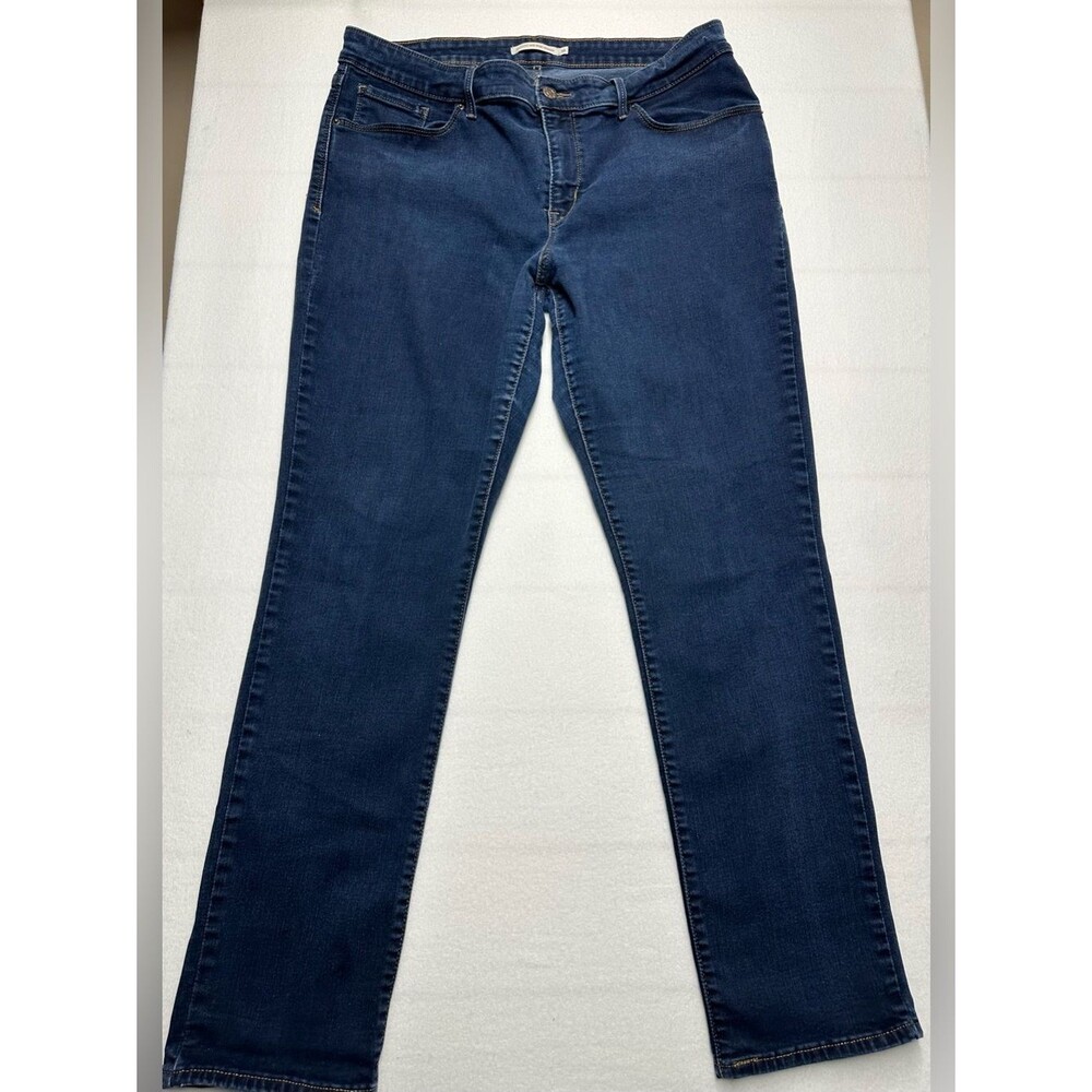 Levi’s Dark Wash Straight Jeans Women’s 16 Long Mid‑Rise 29” Inseam